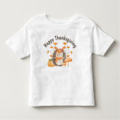 Herfst Hedégel Happy Thanksgiving Toddler T-shirt (Voorkant)