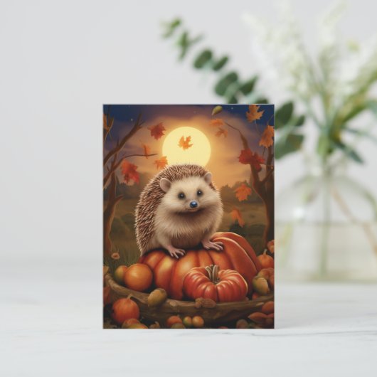 Herfst Hedgehog Briefkaart (Staand voorkant)