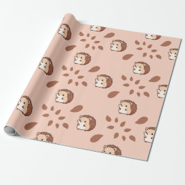 Herfst Hedgehog Seamless Wrapping Paper voor het n Cadeaupapier