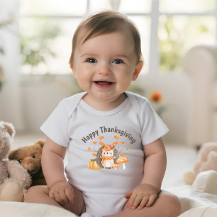 Herfst Hedgel Happy Thanksgiving Baby Bodysuit