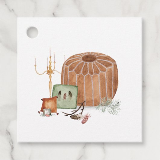 Herfst Heilige Plaats Boheemse Bruiloft Bedankjes Labels (Voorkant)