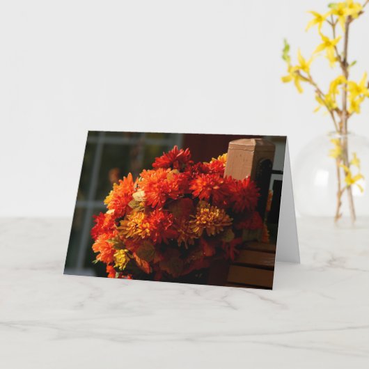 Herfst hekpaal notitiekaart (Gele Bloem)