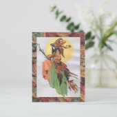 herfst heks briefkaart (Staand voorkant)