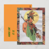 herfst heks briefkaart (Voorkant / Achterkant)