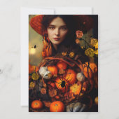 Herfst heks Halloween Party uitnodiging (Voorkant)