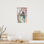 Herfst Heks Kat Poster Print (Keuken)