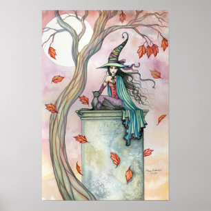 Herfst Heks Kat Poster Print