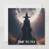 Herfst heksenlandschap met volle maan zwarte kat K (Voorkant)