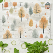 Herfst helder lucht naadloos patroon theedoek (Gevouwen)