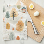 Herfst helder lucht naadloos patroon theedoek (Quarter Fold)