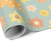 Herfst Heldere Bloemen Licht Naadloze Thanksgiving Cadeaupapier (Rol Hoek)