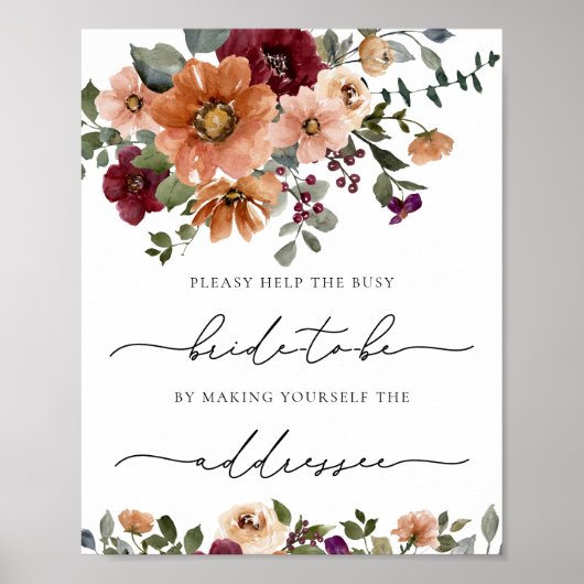 Herfst Help de Drukke bruid Adres en Envelop Poster (Voorkant)