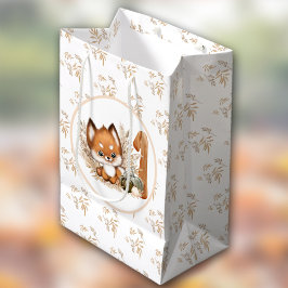 Herfst herfst 1e verjaardag Cute Fox Medium Cadeauzakje