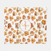 Herfst Herfst Aangepaste Monogram Naam Fleece Deke (Voorkant (Horizontaal))
