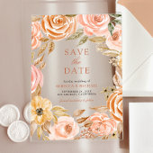 Herfst Herfst Aardse Bloemenbruiloft Save the Date Acryl Uitnodigingen