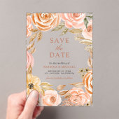 Herfst Herfst Aardse Bloemenbruiloft Save the Date Acryl Uitnodigingen (Insitu (Draagbaar))