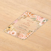 Herfst Herfst Aardse Bloemenbruiloft Save the Date Acryl Uitnodigingen (Laagn)