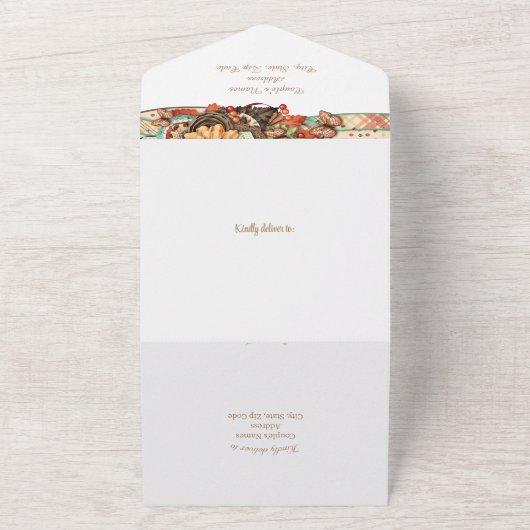 Herfst herfst alles in één bruiloft uitnodiging (Buitenkant)