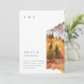 Herfst herfst alles in één RSVP QR code bruiloft Kaart (Staand voorkant)