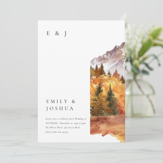 Herfst herfst alles in één RSVP QR code bruiloft Kaart (Staand voorkant)