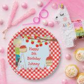 Herfst Herfst Appel plukken Blondine Jongen Verjaa Papieren Bordje (Feest)