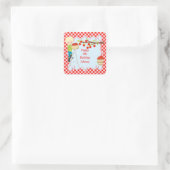 Herfst Herfst Appel plukken Blondine Jongen Verjaa Vierkante Sticker (Tas)