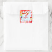 Herfst Herfst Appel plukken Rood Haar Jongen Verja Vierkante Sticker (Tas)