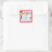 Herfst Herfst Appel plukken Zwart Haar Jongen Verj Vierkante Sticker (Tas)