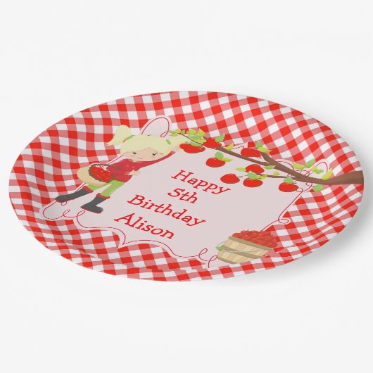 Herfst herfst Apple die de Birthday-partij heeft a Papieren Bordje (Gekanteld)