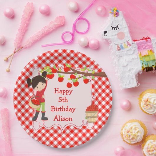 Herfst herfst Apple die de zwarte haarvlek op zate Papieren Bordje (Feest)