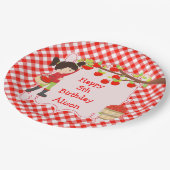 Herfst herfst Apple die de zwarte haarvlek op zate Papieren Bordje (Gekanteld)