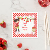 Herfst herfst Apple die de zwarte haarvlek op zate Servet (Insitu)