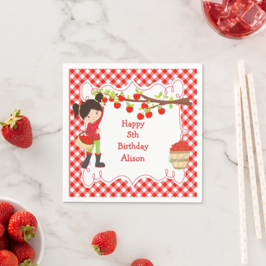 Herfst herfst Apple die de zwarte haarvlek op zate Servet (Insitu)