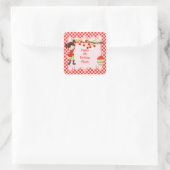 Herfst herfst Apple die de zwarte haarvlek op zate Vierkante Sticker (Tas)