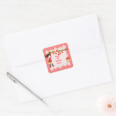 Herfst herfst Apple die de zwarte haarvlek op zate Vierkante Sticker (Envelop)