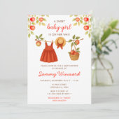 Herfst Herfst Apple Kleding Line Meisje Baby showe Kaart (Staand voorkant)