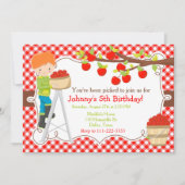 Herfst herfst Apple Pick Red Hair Birthday Kaart (Voorkant)