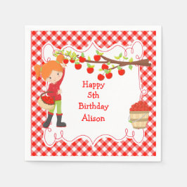 Herfst herfst Apple Pick Red Hair Birthday Servet