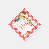 Herfst Herfst Apple Picking Brunette Boy Verjaarda Servet (Hoek)