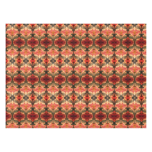 Herfst Herfst Art Nouveau Bloemen Sinaasappel Groe Tafelkleed (Voorkant (Horizontaal))