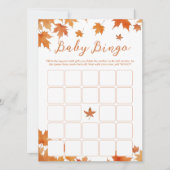 Herfst Herfst Baby shower Bingo Game Kaart (Voorkant)