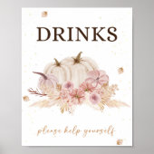 Herfst Herfst Baby shower Drinken Teken Poster (Voorkant)