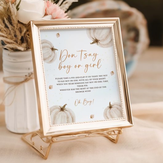 Herfst Herfst Baby shower Spelbord Poster