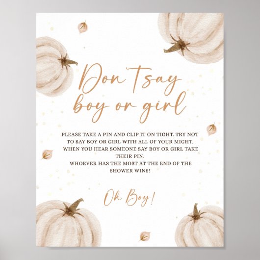 Herfst Herfst Baby shower Spelbord Poster (Voorkant)