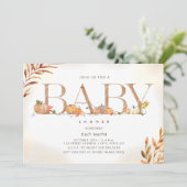 Herfst herfst Baby shower van pompoen Kaart (Staand voorkant)
