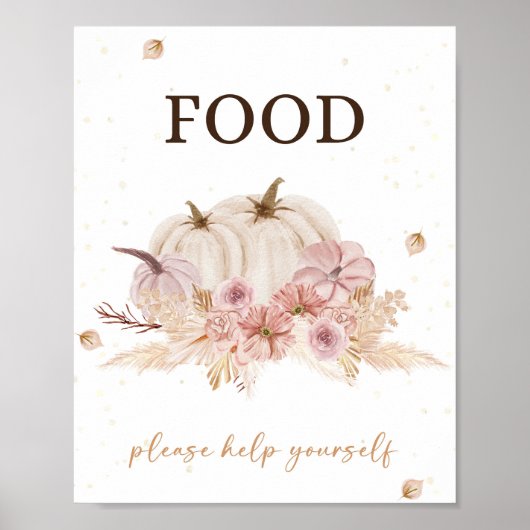 Herfst Herfst Baby shower Voedsel Teken Poster (Voorkant)