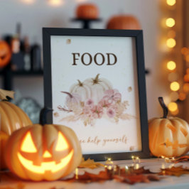 Herfst Herfst Baby shower Voedsel Teken Poster