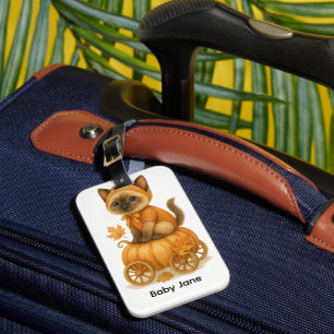Herfst Herfst Baby shower voor Kattenliefhebbers B Bagagelabel