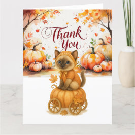 Herfst Herfst Baby shower voor kattenliefhebbers Bedankkaart