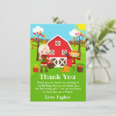 Herfst herfst Barnyard Verjaardag Blond Haar Meisj Bedankkaart (Staand voorkant)